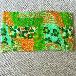 Green/Orange Multi-Patterned Scarf
